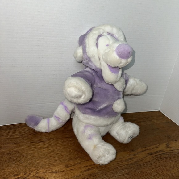 Disney Store‎ Snowball Tigger Purple & White Exclusive Plush  12" Jacket  Hood - Picture 1 of 5
